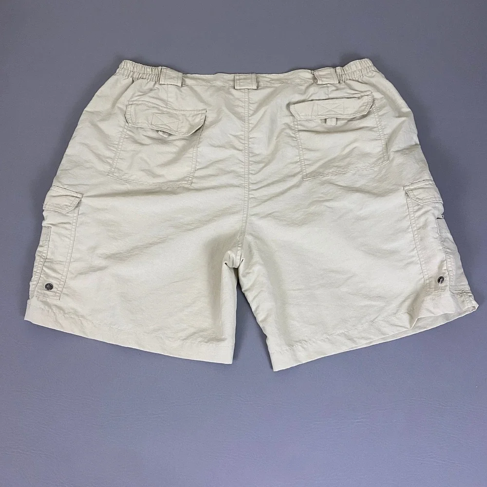 Reel Legends Cargo Shorts Performance Fishing Men's 2XL Tan Nylon Quick Dry NWOT